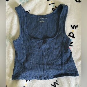 Blue American Eagle cropped tank top.